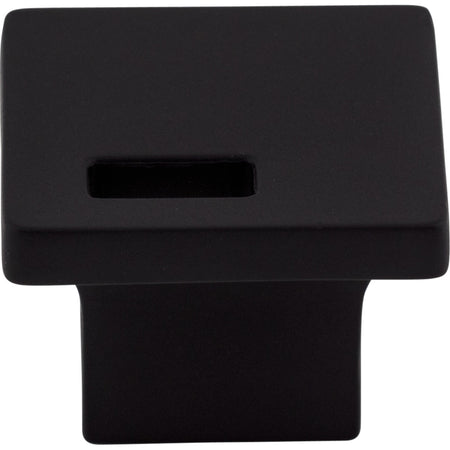 Top Knobs TK269BLK: 1-1/4" Modern Metro Slot Square Cabinet Knob - Flat Black