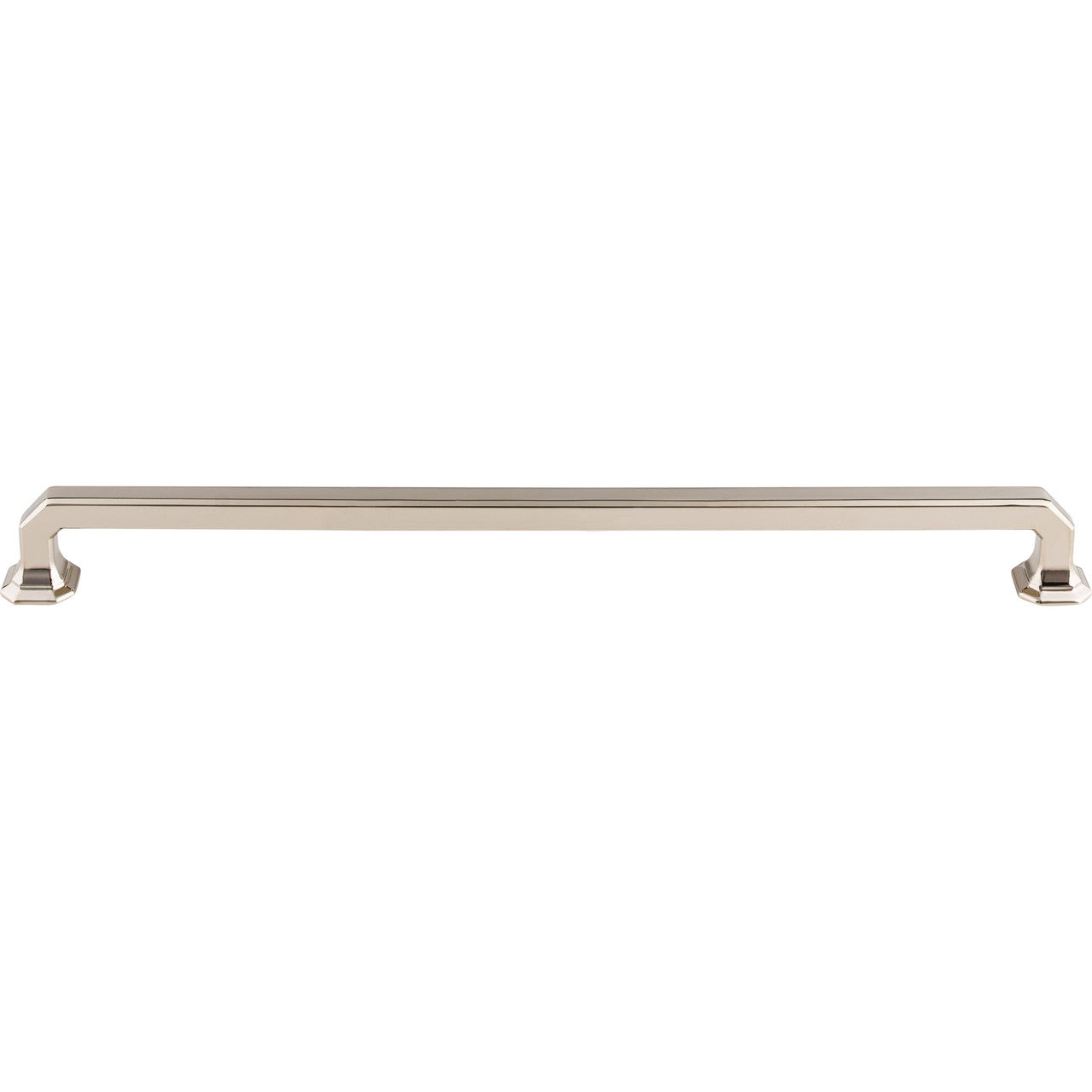 Top Knobs TK291PN: 12" cc Emerald Square Bar Cabinet Pull - Polished Nickel