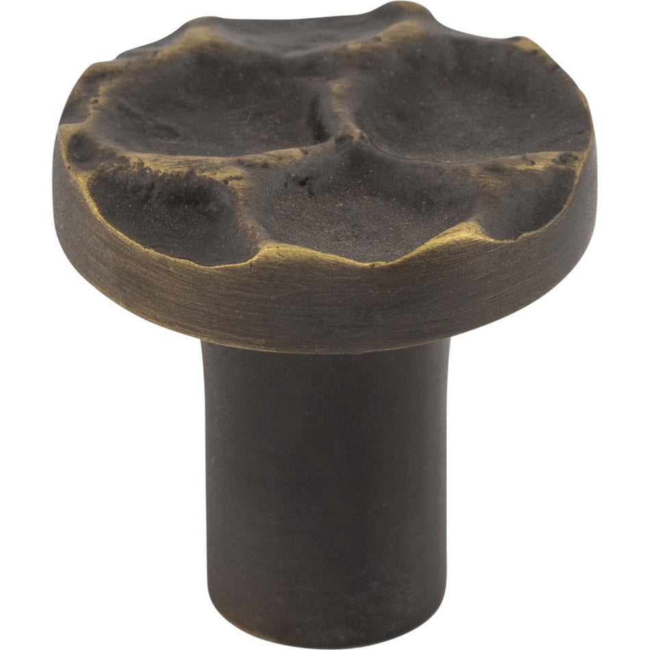 Top Knobs TK295BA: 1-1/8" Cobblestone Round Cabinet Knob - Brass Antique