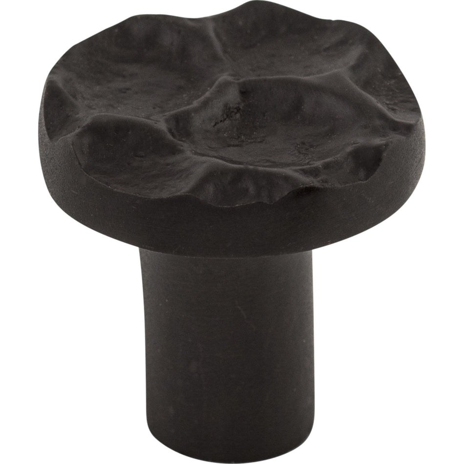 Top Knobs TK295CB: 1-1/8" Cobblestone Round Cabinet Knob - Coal Black