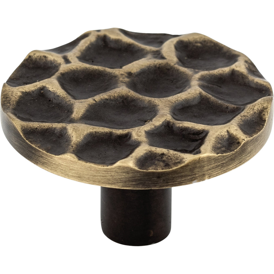 Top Knobs TK297BA: 1-15/16" Cobblestone Round Cabinet Knob - Brass Antique