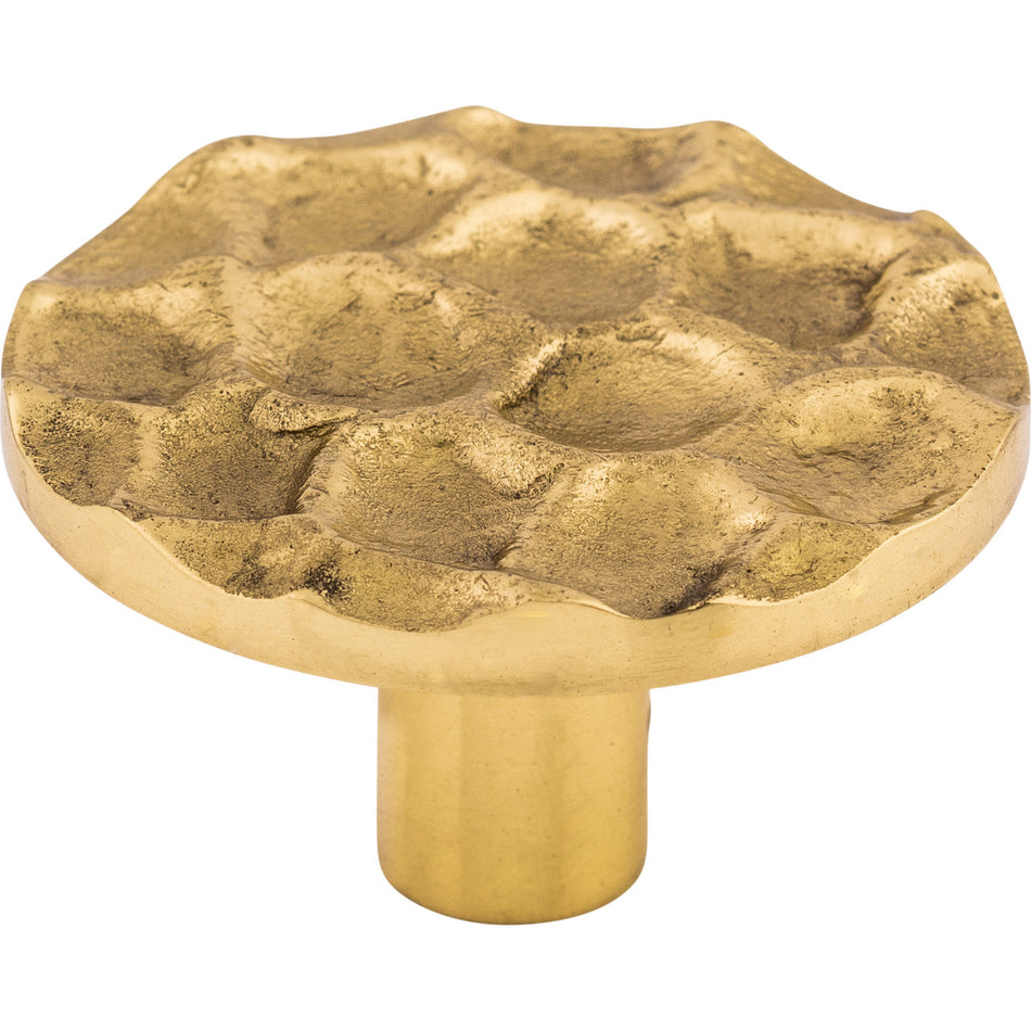 Top Knobs TK297BR: 1-15/16" Cobblestone Round Cabinet Knob - Polished Brass
