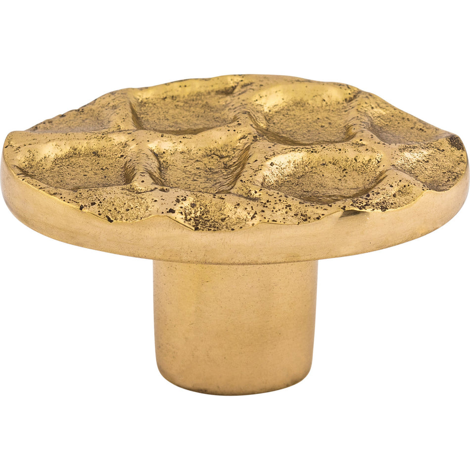 Top Knobs TK298BR: 2" Cobblestone Oval Cabinet Knob - Polished Brass