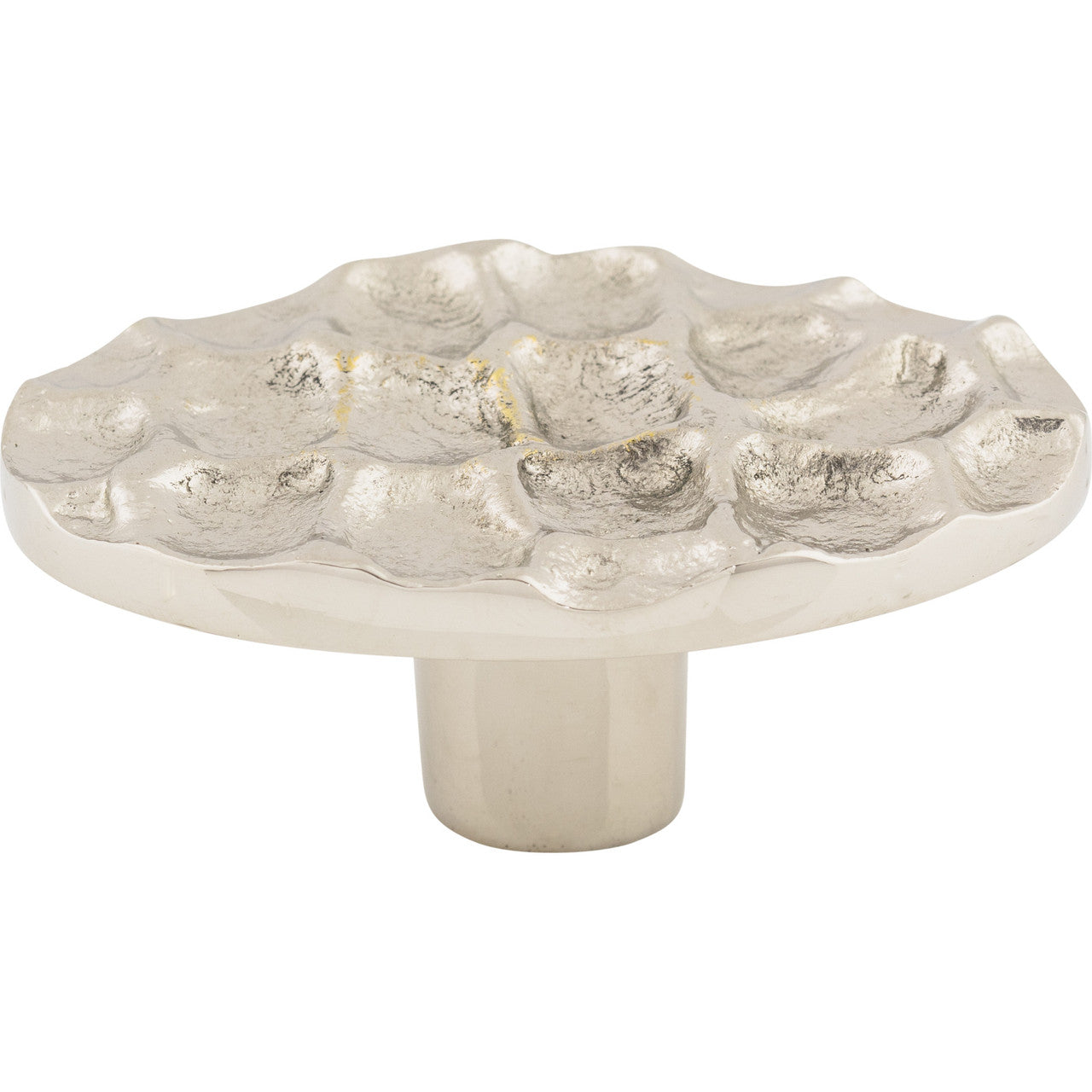 Top Knobs TK299PN: 2-5/8" Cobblestone Oval Cabinet Knob - Polished Nickel
