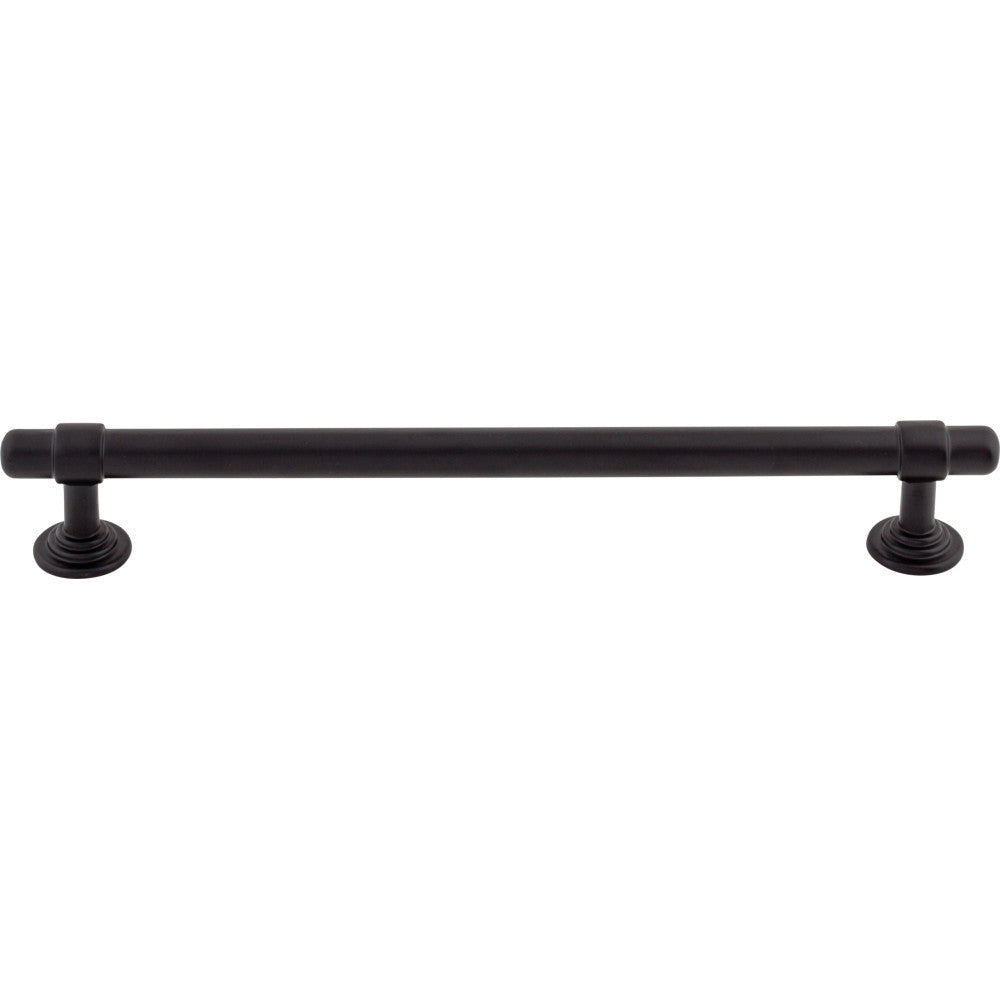 Top Knobs TK3004BLK: 7-9/16" cc Ellis Bit Cabinet Pull - Flat Black