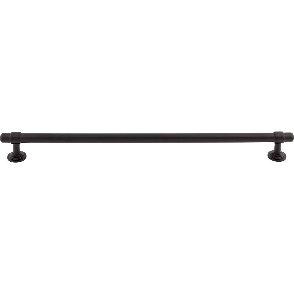 Top Knobs TK3006BLK: 12" cc Ellis Bit Cabinet Pull - Flat Black