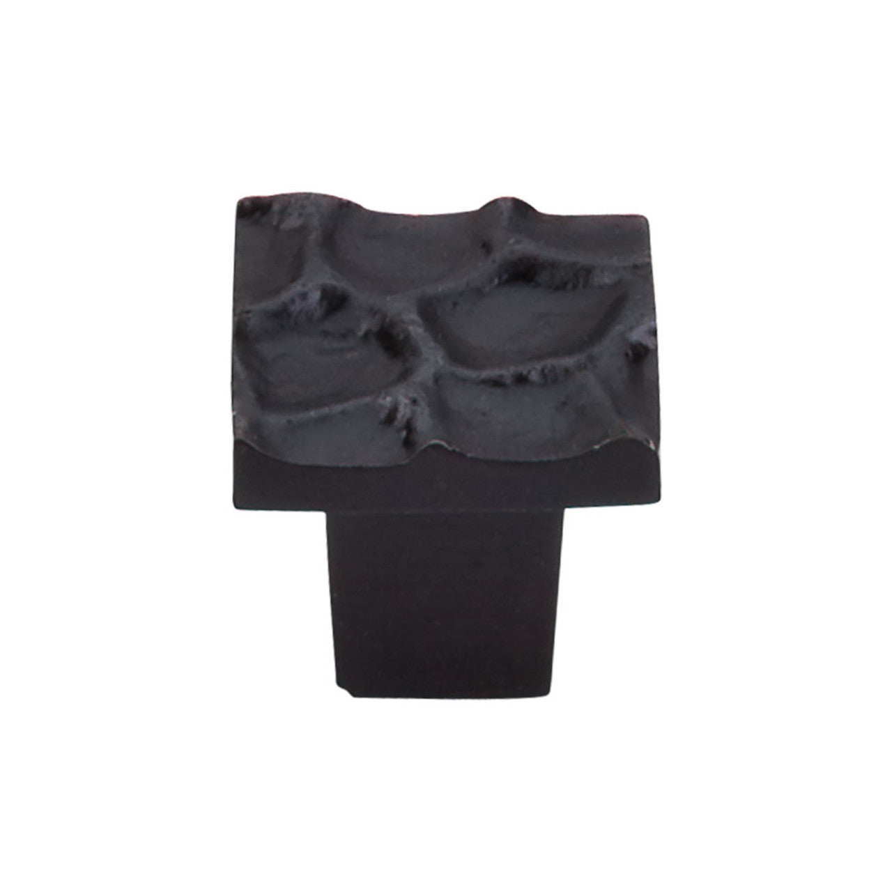 Top Knobs TK300CB: 1-1/8" Cobblestone Square Cabinet Knob - Coal Black