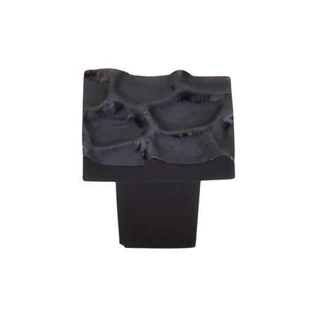 Top Knobs TK300CB: 1-1/8" Cobblestone Square Cabinet Knob - Coal Black