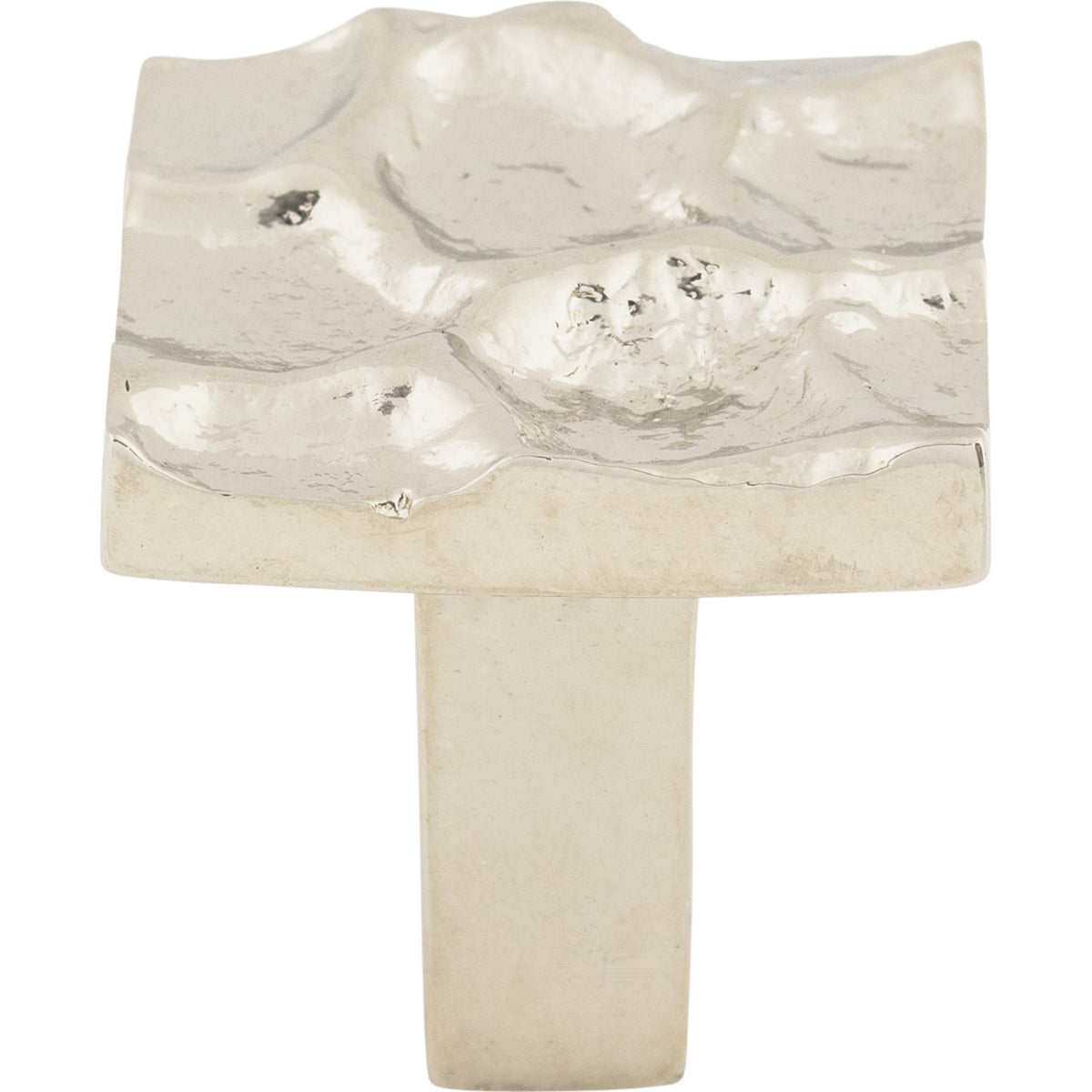 Top Knobs TK300PN: 1-1/8" Cobblestone Square Cabinet Knob - Polished Nickel