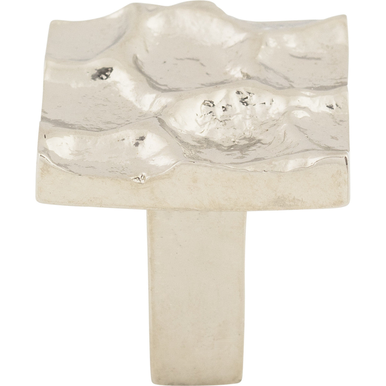 Top Knobs TK300PN: 1-1/8" Cobblestone Square Cabinet Knob - Polished Nickel