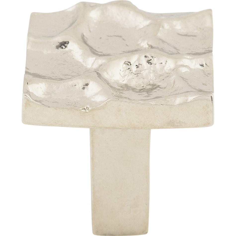 Top Knobs TK300PN: 1-1/8" Cobblestone Square Cabinet Knob - Polished Nickel