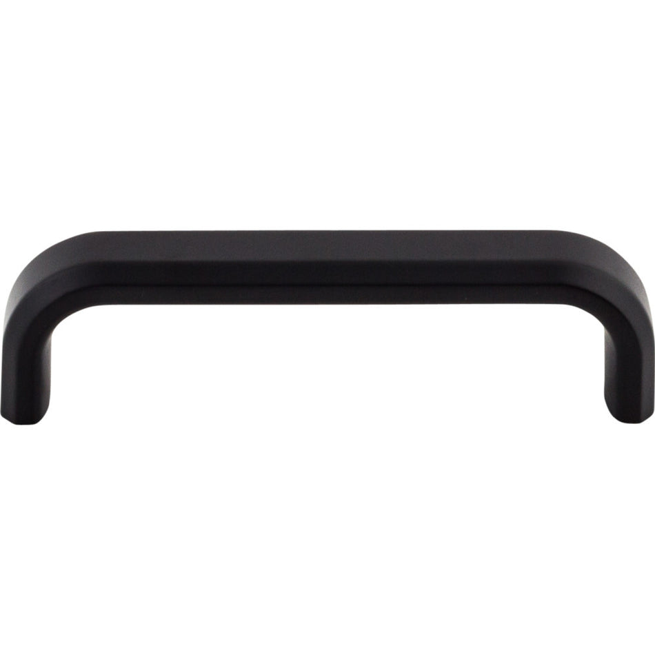 Top Knobs TK3011BLK: 3-3/4" cc Telfair D-Handle Cabinet Pull - Flat Black