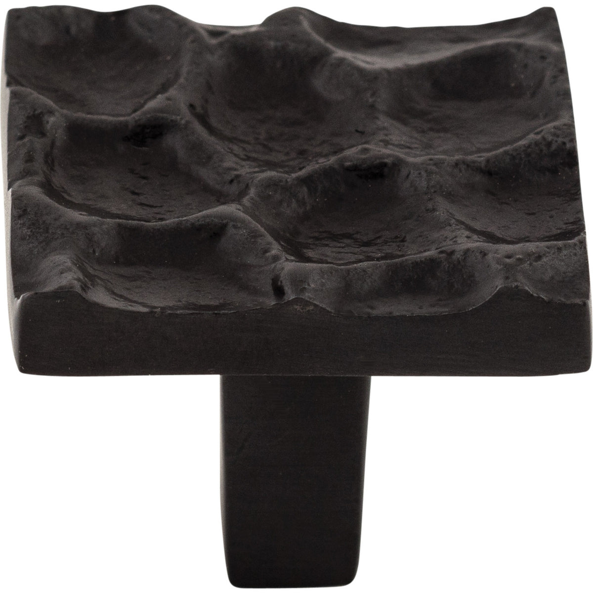 Top Knobs TK301CB: 1-3/8" Cobblestone Square Cabinet Knob - Coal Black