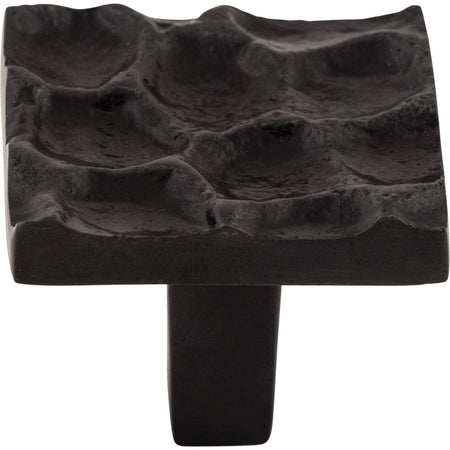 Top Knobs TK301CB: 1-3/8" Cobblestone Square Cabinet Knob - Coal Black