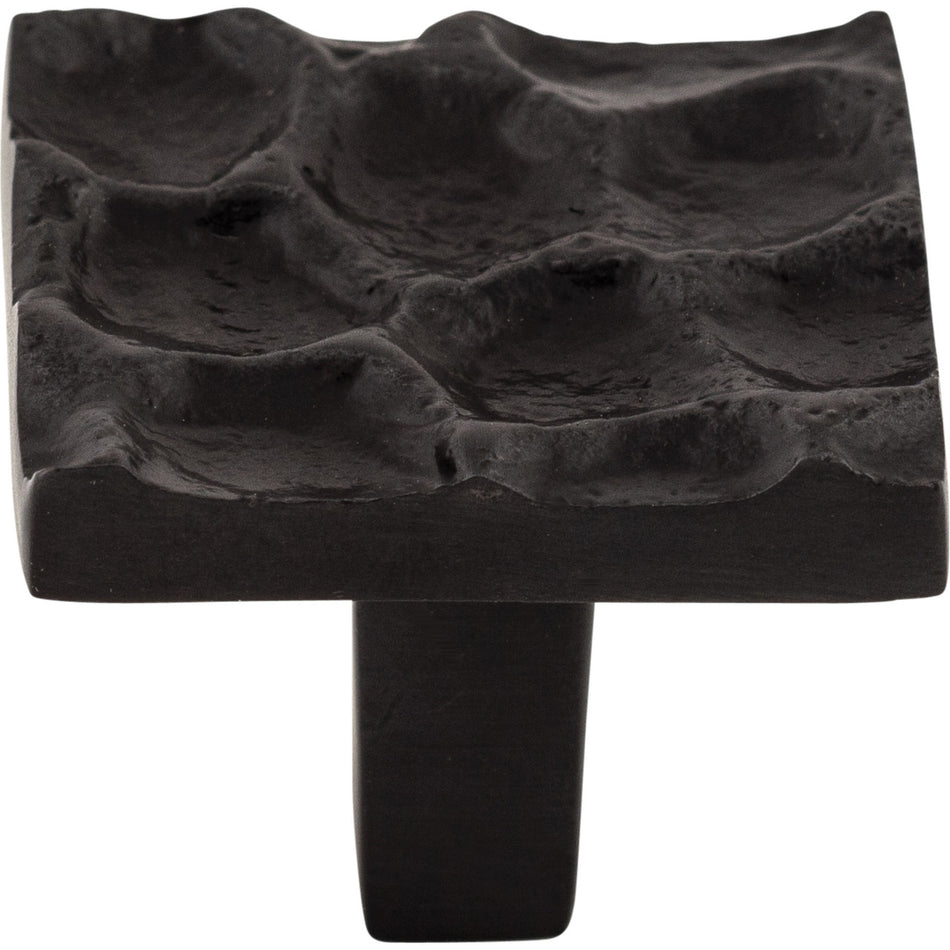 Top Knobs TK301CB: 1-3/8" Cobblestone Square Cabinet Knob - Coal Black