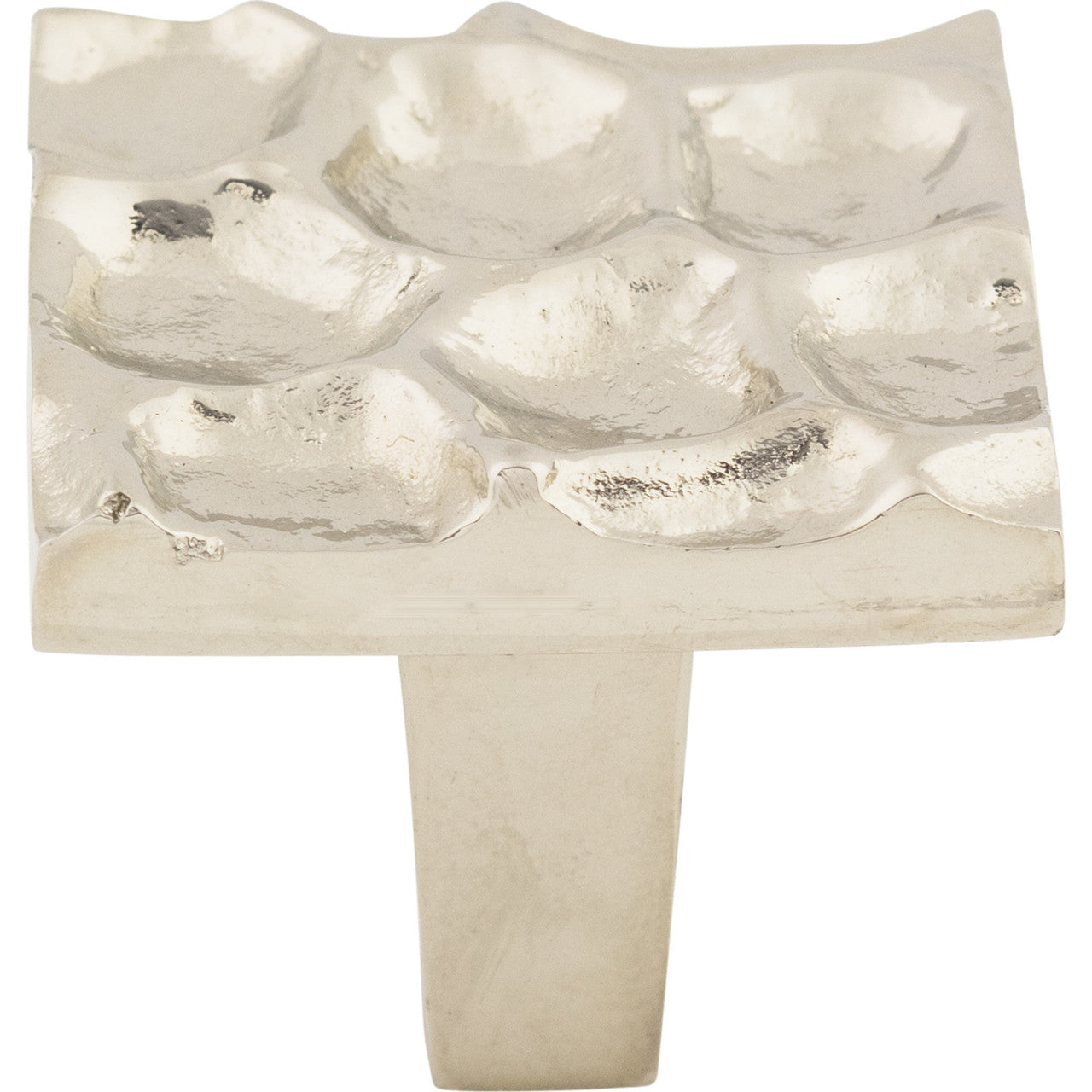 Top Knobs TK301PN: 1-3/8" Cobblestone Square Cabinet Knob - Polished Nickel