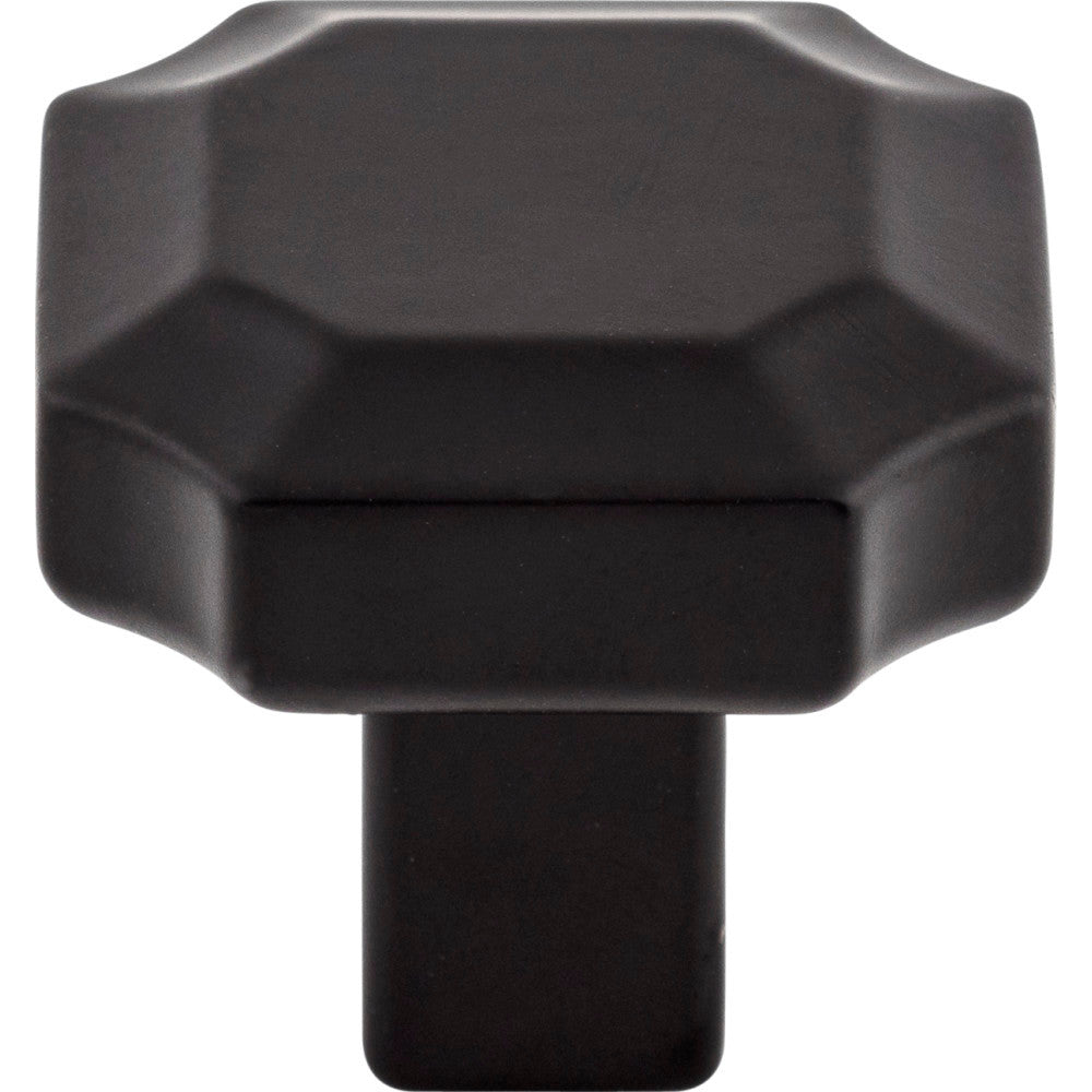 Top Knobs TK3020BLK: 1-1/4" Davenport Square Cabinet Knob - Flat Black