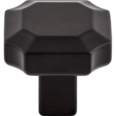 Top Knobs TK3020BLK: 1-1/4" Davenport Square Cabinet Knob - Flat Black