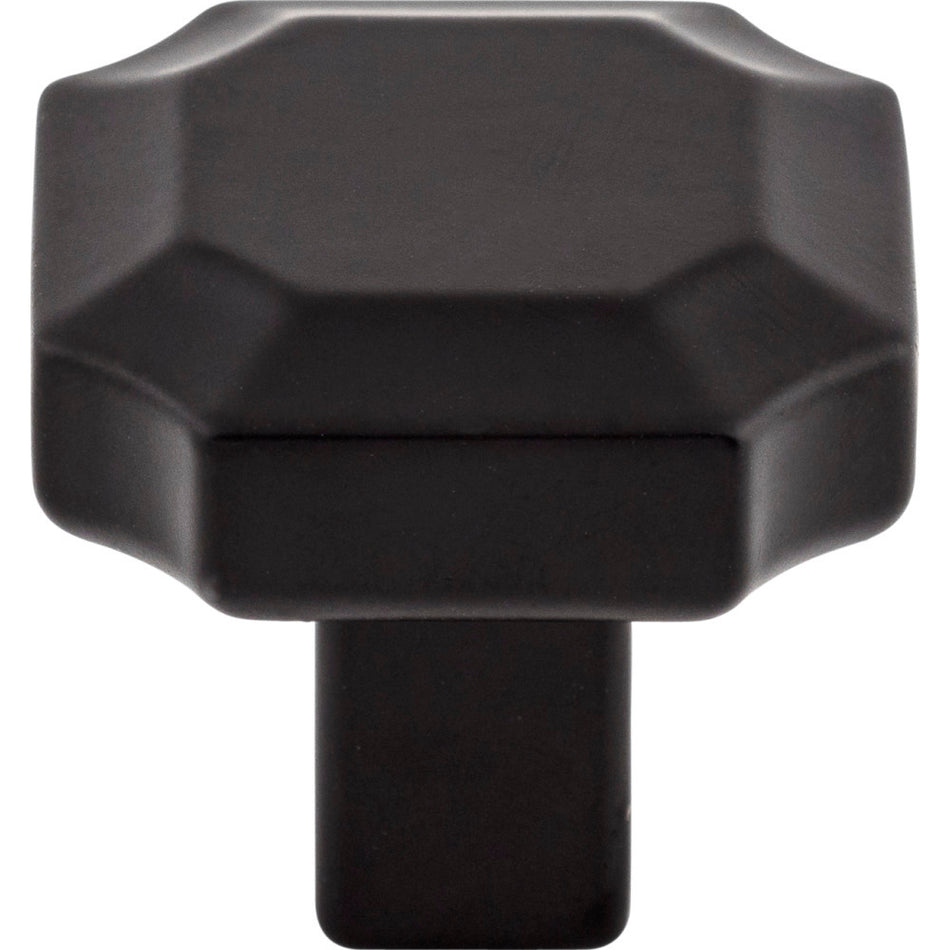 Top Knobs TK3020BLK: 1-1/4" Davenport Square Cabinet Knob - Flat Black