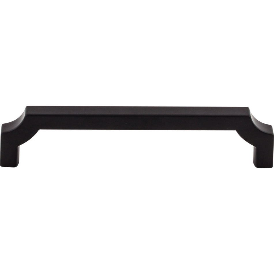 Top Knobs TK3022BLK: 5-1/16" cc Davenport Square Bar Cabinet Pull - Flat Black