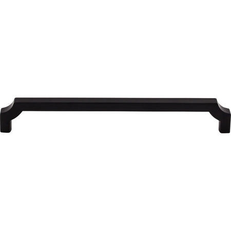 Top Knobs TK3024BLK: 7-9/16" cc Davenport Square Bar Cabinet Pull - Flat Black