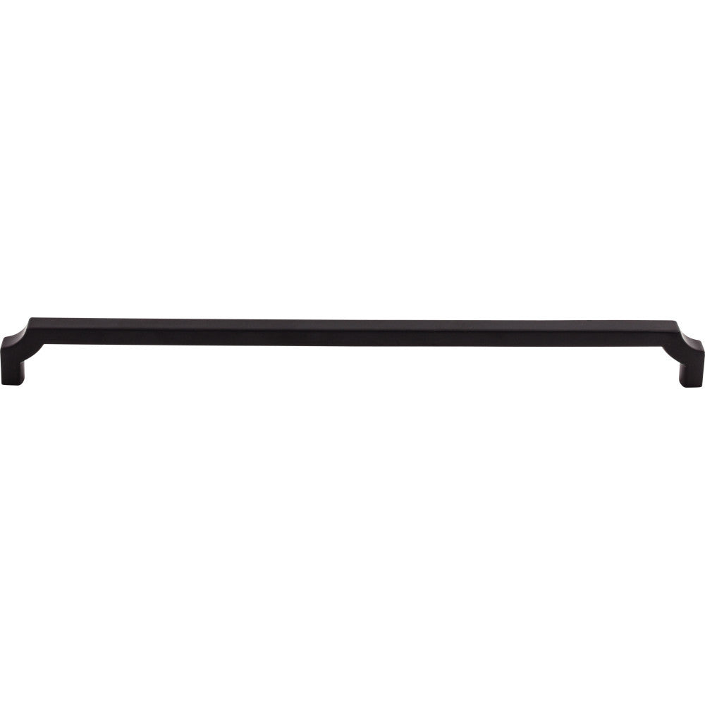 Top Knobs TK3026BLK: 12" cc Davenport Square Bar Cabinet Pull - Flat Black