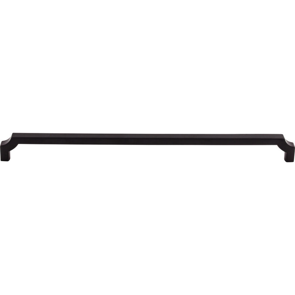 Top Knobs TK3026BLK: 12" cc Davenport Square Bar Cabinet Pull - Flat Black
