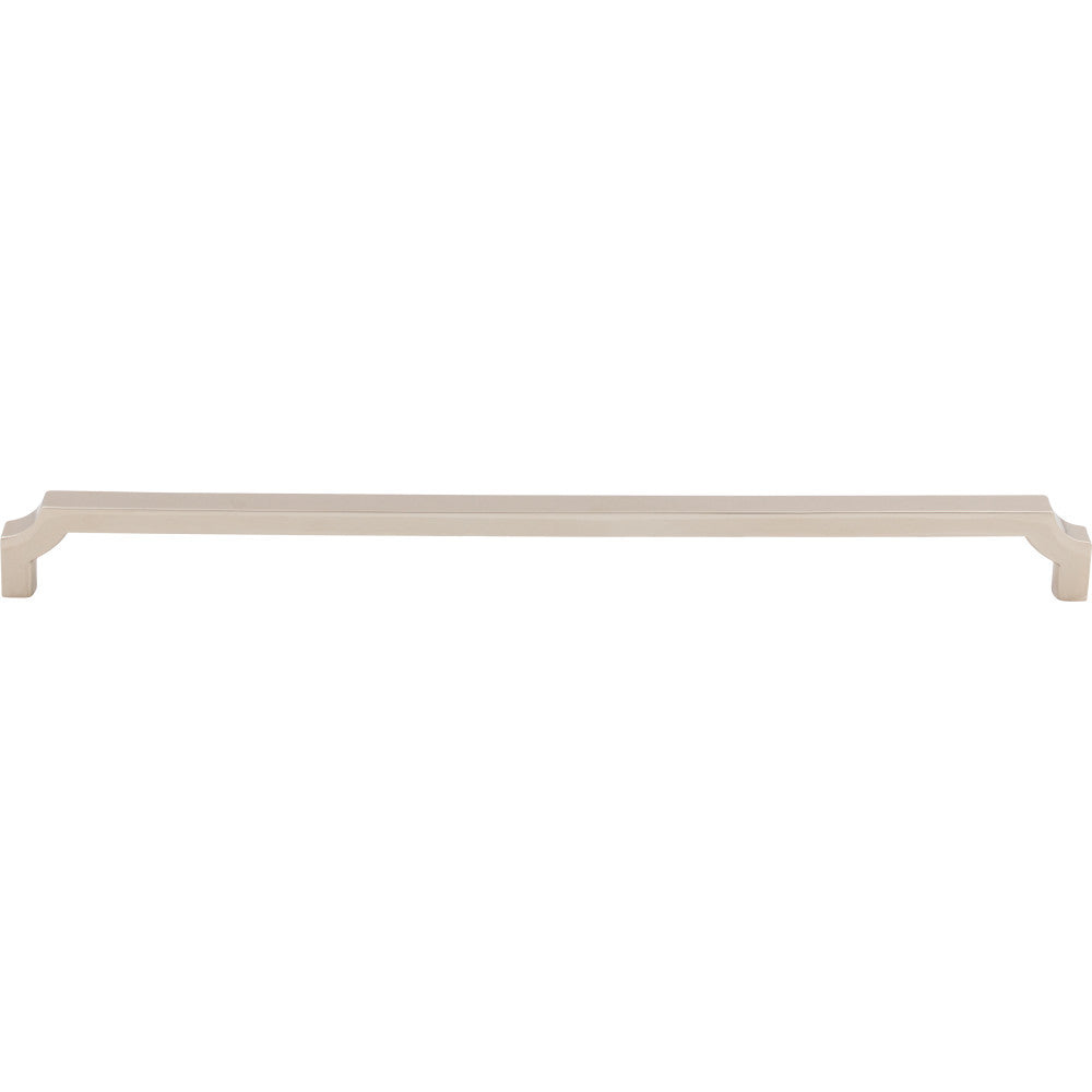 Top Knobs TK3026PN: 12" cc Davenport Square Bar Cabinet Pull - Polished Nickel