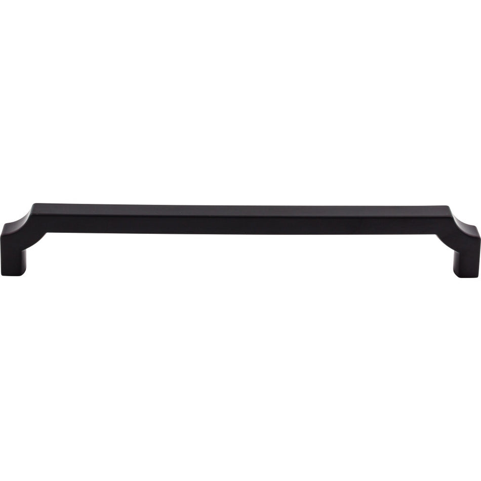 Top Knobs TK3027BLK: 12" cc Davenport Square Bar Cabinet Pull - Flat Black