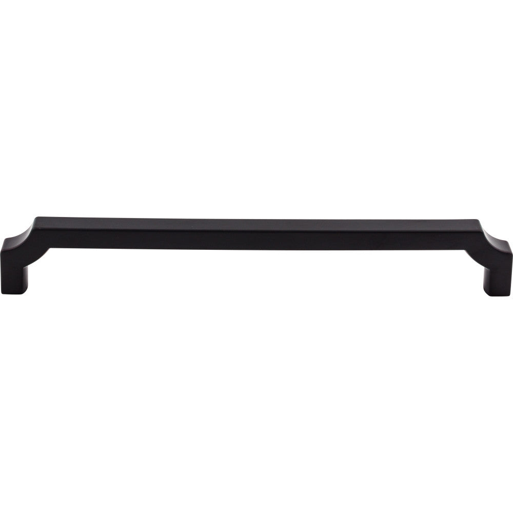 Top Knobs TK3028BLK: 18" cc Davenport Square Bar Cabinet Pull - Flat Black