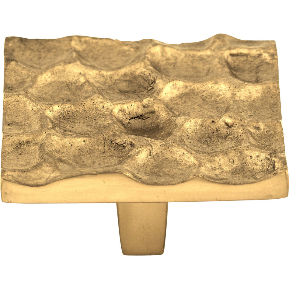 Top Knobs TK302BR: 1-15/16" Cobblestone Square Cabinet Knob - Polished Brass