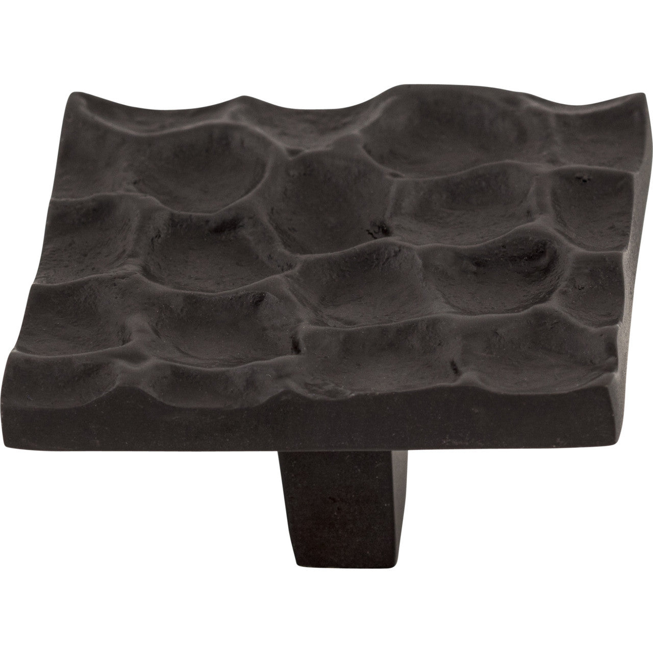 Top Knobs TK302CB: 1-15/16" Cobblestone Square Cabinet Knob - Coal Black
