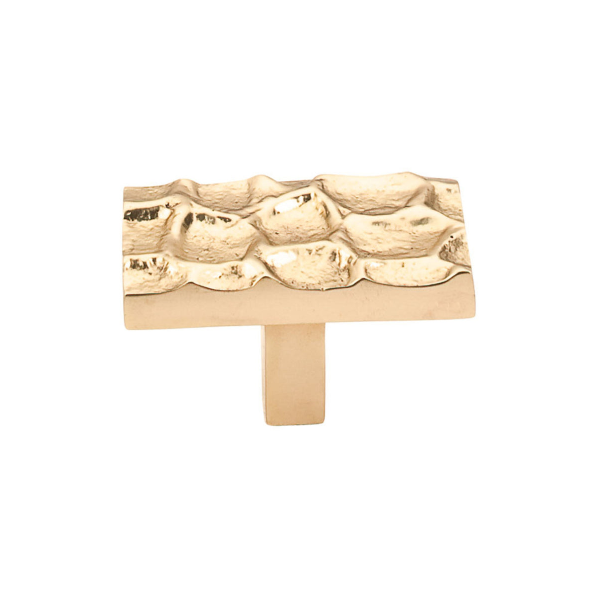 Top Knobs TK303BR: 1-1/16" Cobblestone Rectangle Cabinet Knob - Polished Brass