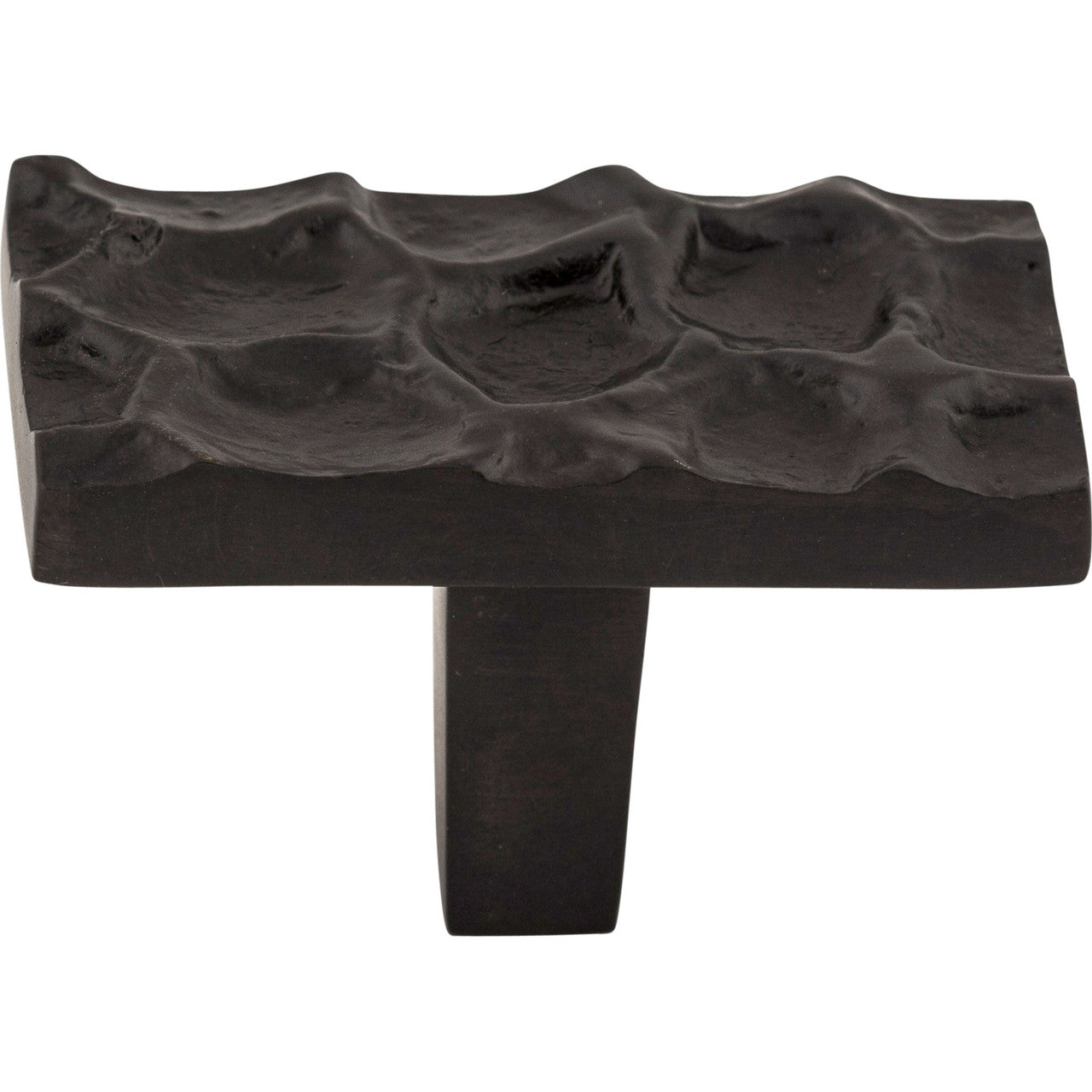 Top Knobs TK303CB: 1-1/16" Cobblestone Rectangle Cabinet Knob - Coal Black
