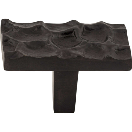 Top Knobs TK303CB: 1-1/16" Cobblestone Rectangle Cabinet Knob - Coal Black