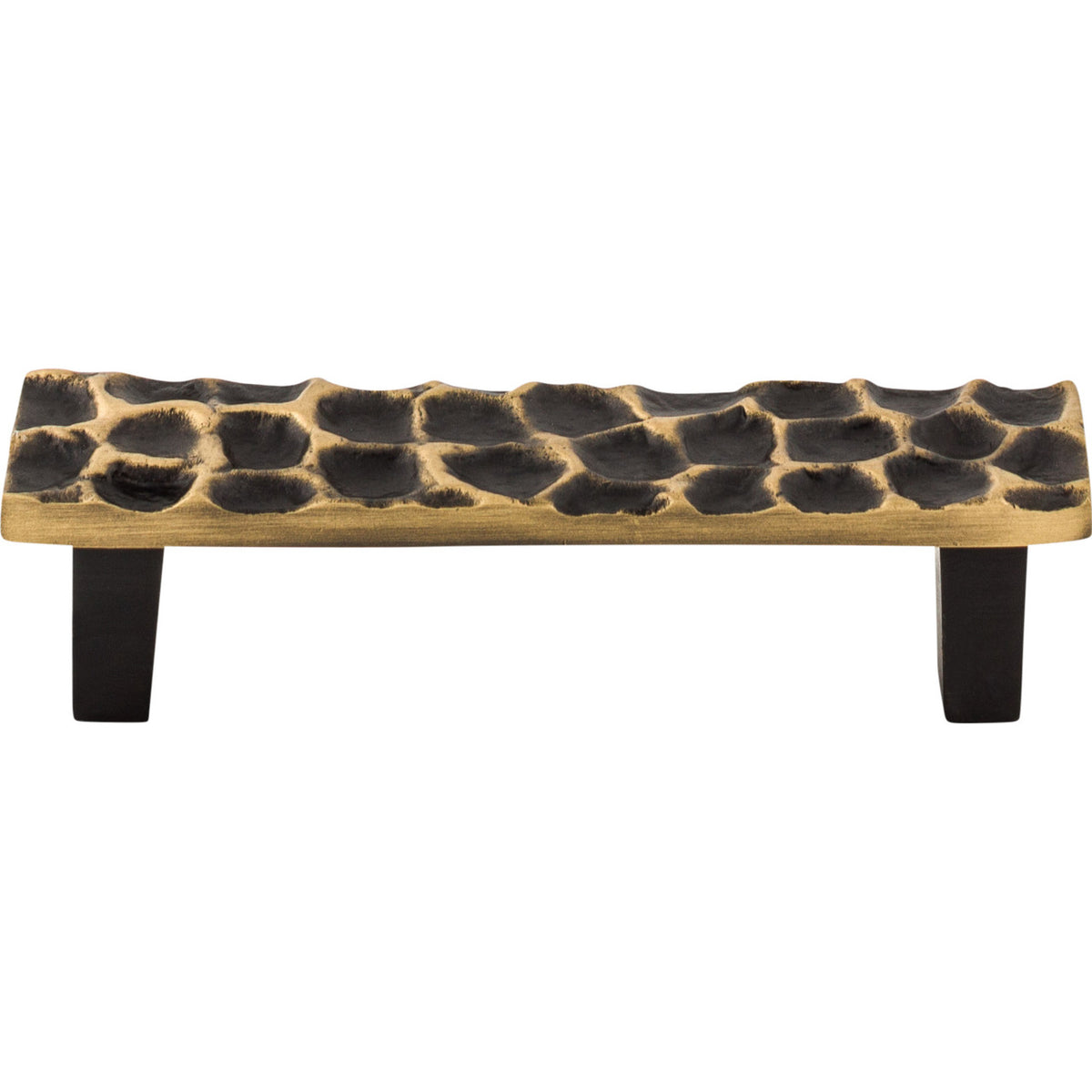 Top Knobs TK304BA: 3-3/4" cc Cobblestone Flat Bar Cabinet Pull - Brass Antique