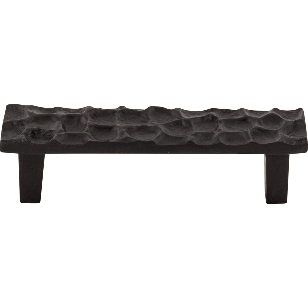 Top Knobs TK304CB: 3-3/4" cc Cobblestone Flat Bar Cabinet Pull - Coal Black