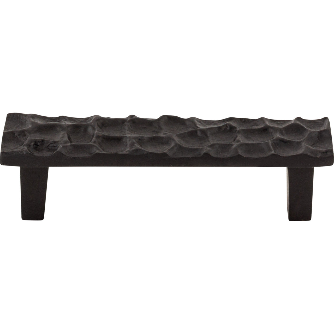 Top Knobs TK304CB: 3-3/4" cc Cobblestone Flat Bar Cabinet Pull - Coal Black