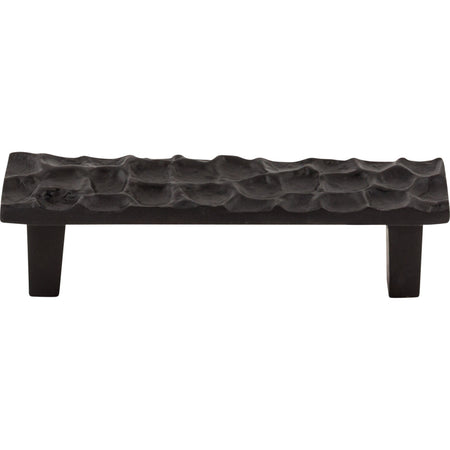 Top Knobs TK304CB: 3-3/4" cc Cobblestone Flat Bar Cabinet Pull - Coal Black