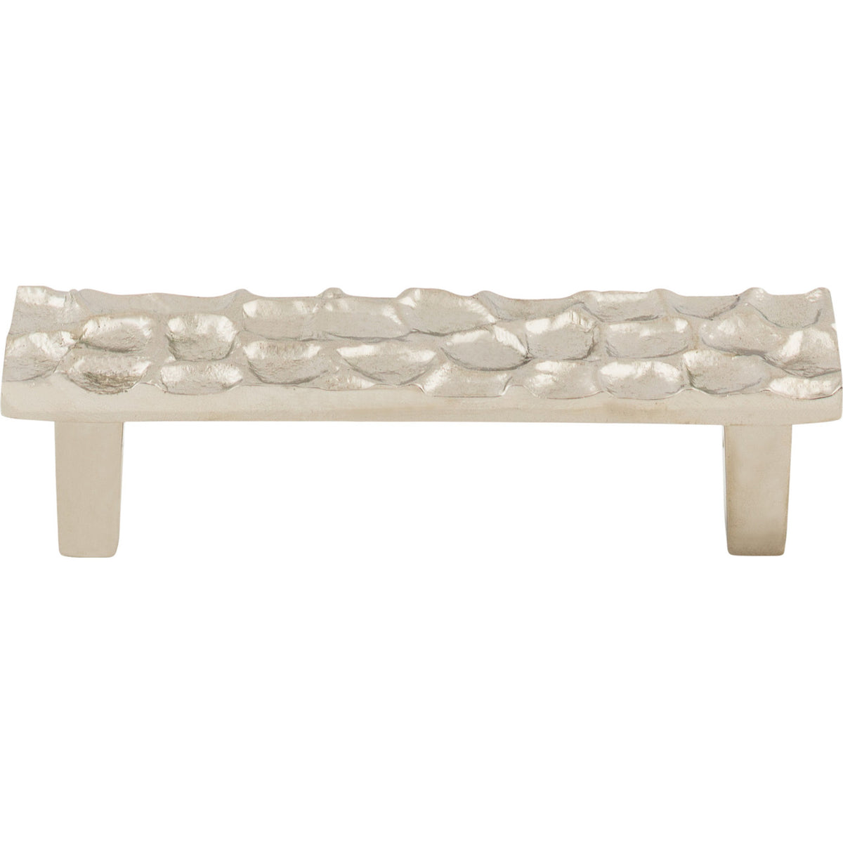 Top Knobs TK304PN: 3-3/4" cc Cobblestone Flat Bar Cabinet Pull - Polished Nickel