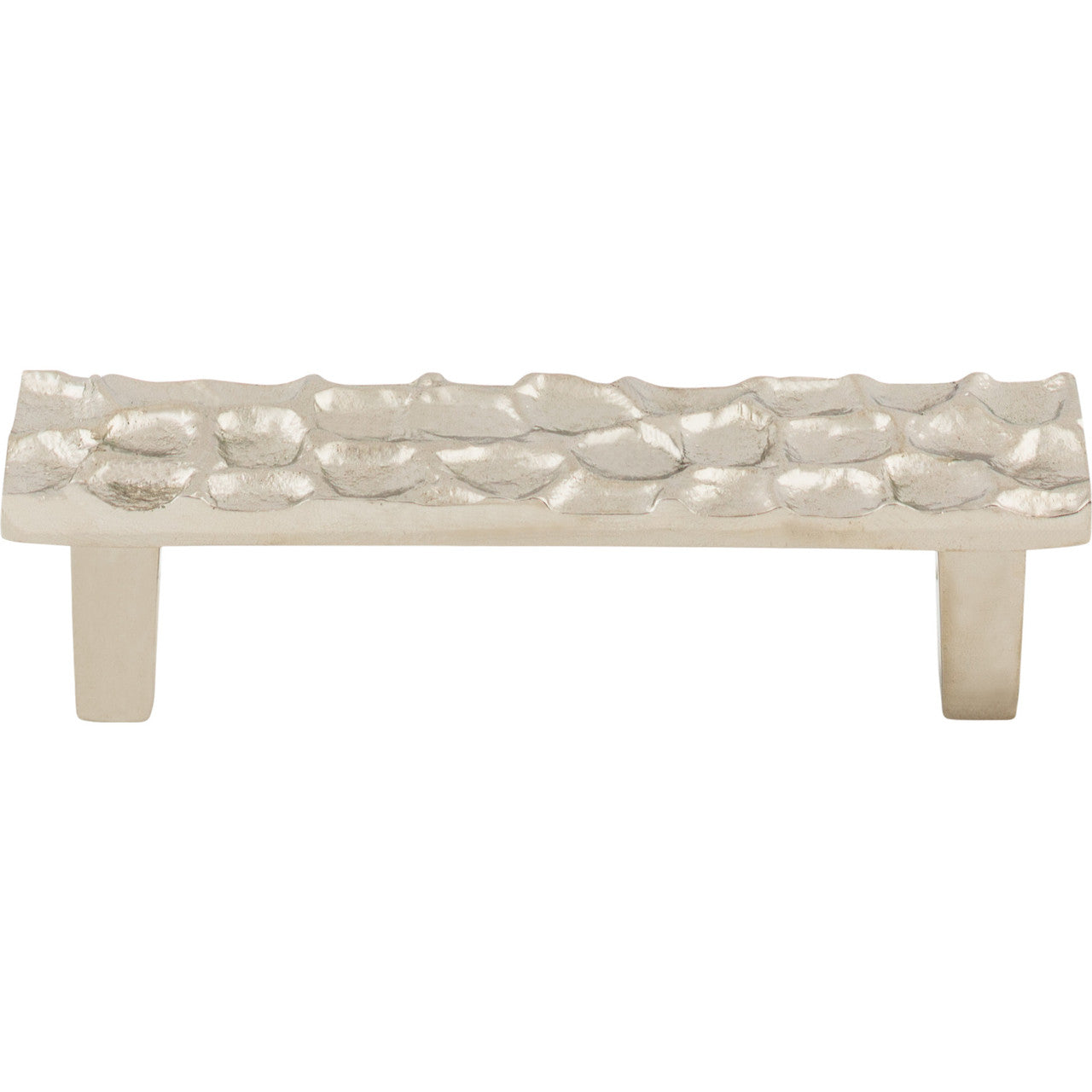 Top Knobs TK304PN: 3-3/4" cc Cobblestone Flat Bar Cabinet Pull - Polished Nickel