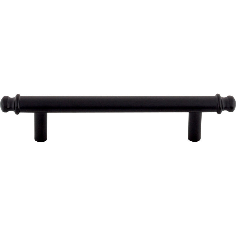 Top Knobs TK3052BLK: 3-3/4" cc Julian Round Bar Cabinet Pull - Flat Black