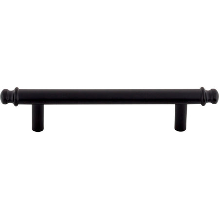 Top Knobs TK3052BLK: 3-3/4" cc Julian Round Bar Cabinet Pull - Flat Black