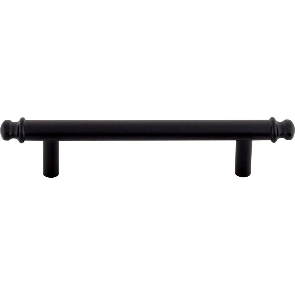 Top Knobs TK3052BLK: 3-3/4" cc Julian Round Bar Cabinet Pull - Flat Black