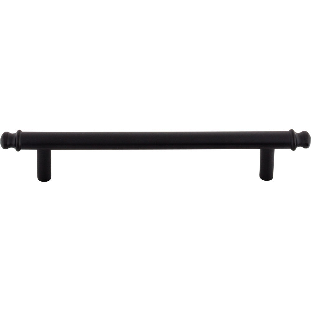 Top Knobs TK3053BLK: 5-1/16" cc Julian Round Bar Cabinet Pull - Flat Black