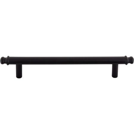 Top Knobs TK3053BLK: 5-1/16" cc Julian Round Bar Cabinet Pull - Flat Black