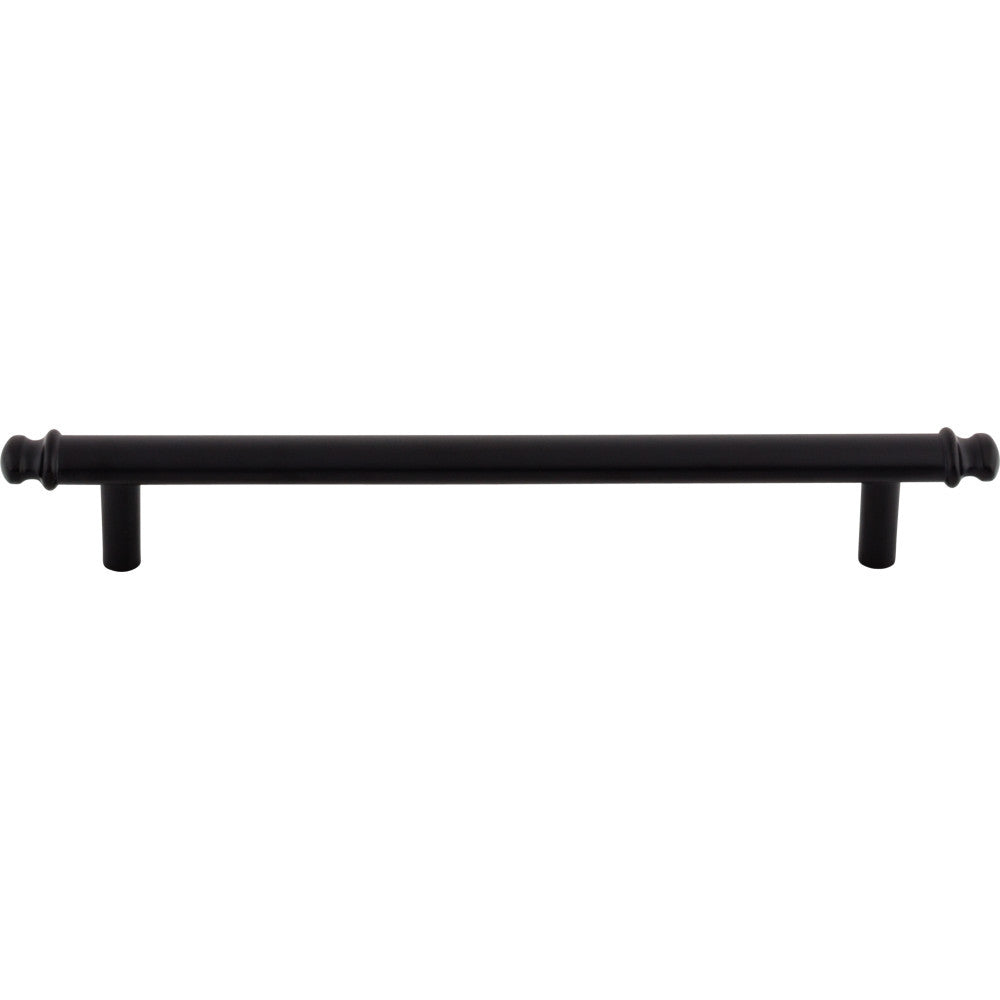 Top Knobs TK3054BLK: 6-5/16" cc Julian Round Bar Cabinet Pull - Flat Black