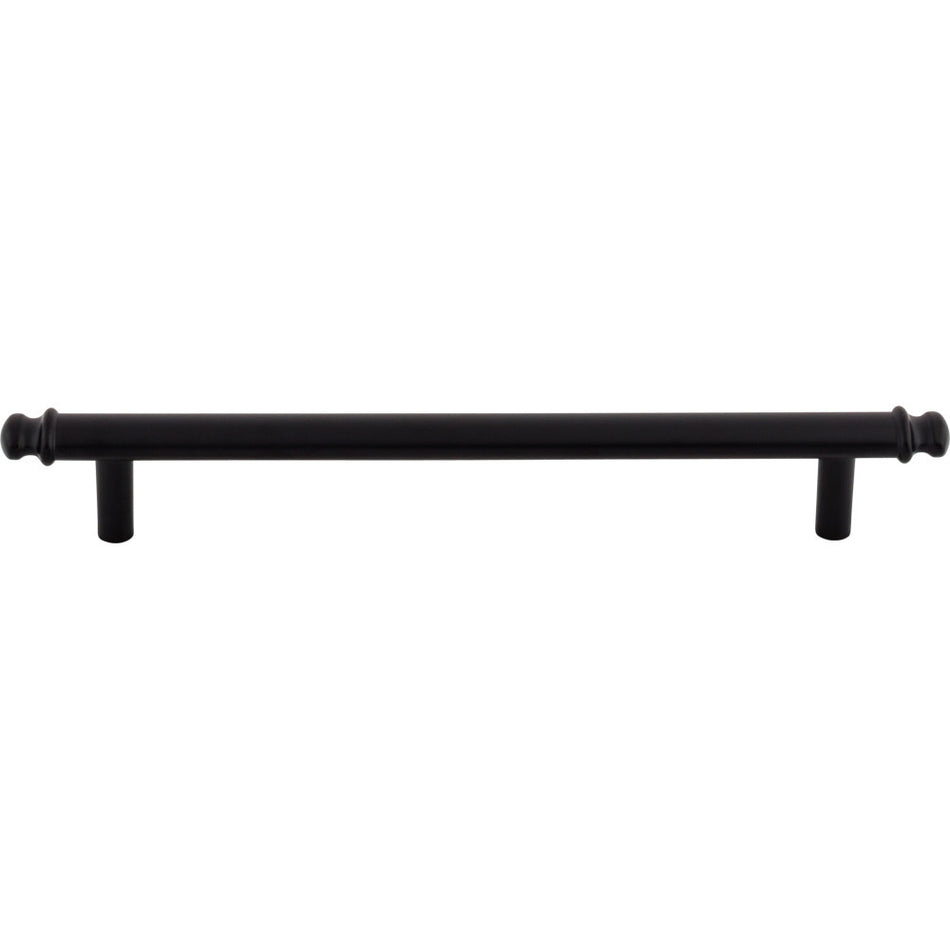 Top Knobs TK3054BLK: 6-5/16" cc Julian Round Bar Cabinet Pull - Flat Black