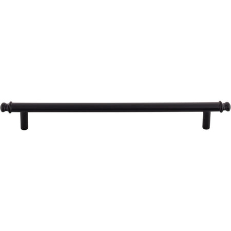 Top Knobs TK3055BLK: 7-9/16" cc Julian Round Bar Cabinet Pull - Flat Black