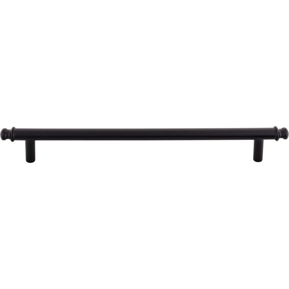 Top Knobs TK3055BLK: 7-9/16" cc Julian Round Bar Cabinet Pull - Flat Black